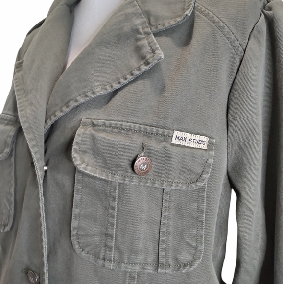 Max Studio Jeans l 4 Pocket l L/S l Military Jacket l Size XL - Picture 3 of 10